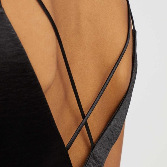 H&M V-neck satin camisole black - Picture 7 of 11
